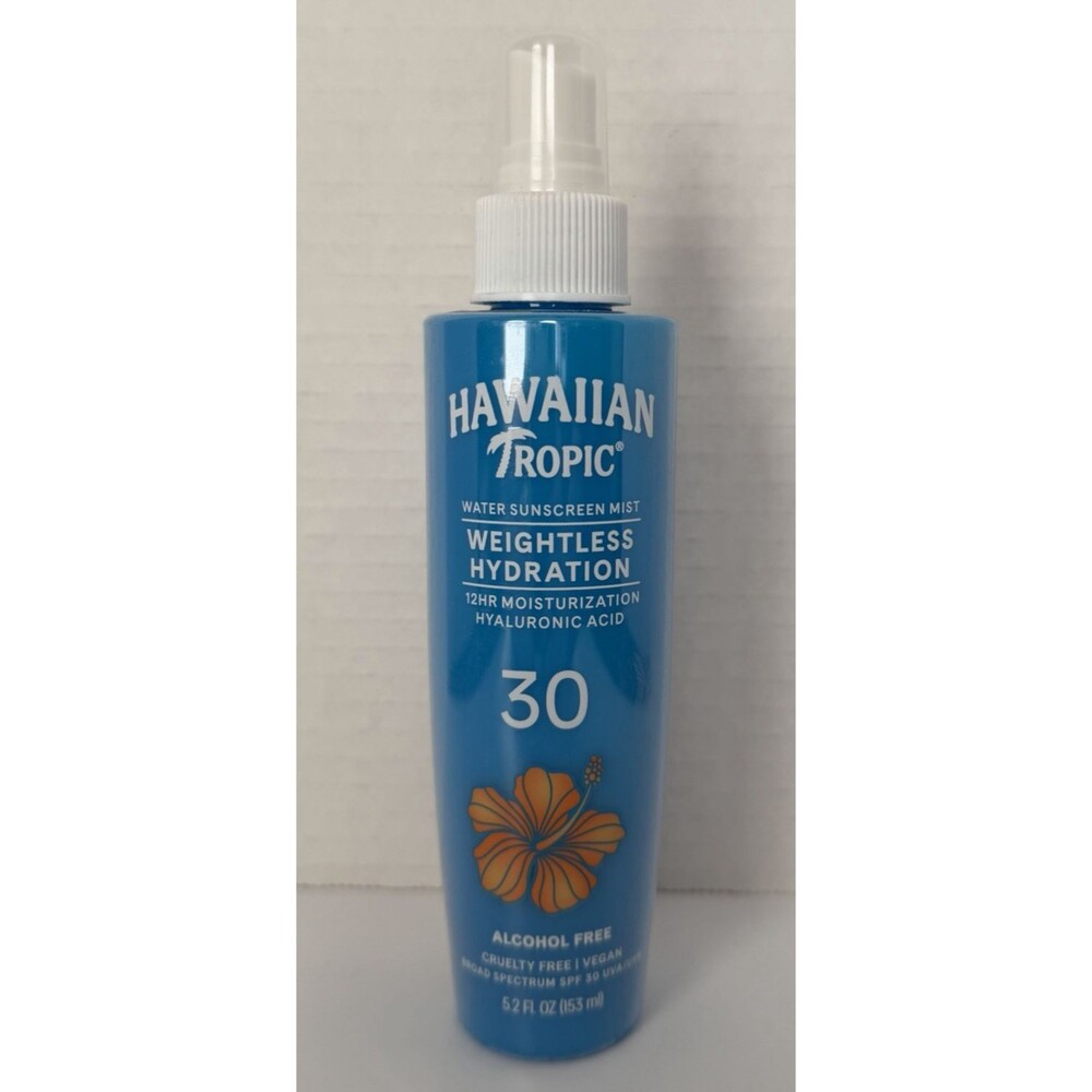Hawaiian Tropic Weightless Hydration SPF 30 Water Sunscreen Mist Hyaluronic Acid